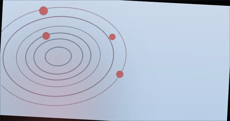 Blue orbit pattern suggesting the circular payments of a finance agreement