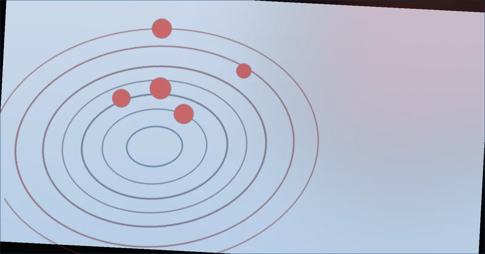 Blue orbit pattern suggesting the recurring cycles of a service schedule