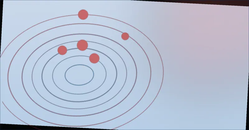Blue orbit pattern suggesting the recurring cycles of a service schedule