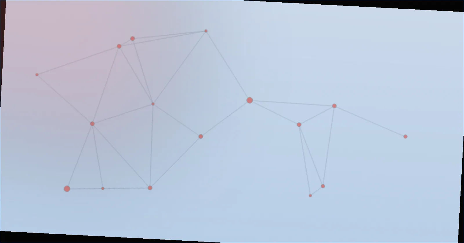 Blue constellation pattern suggesting points of inspection on a vehicle