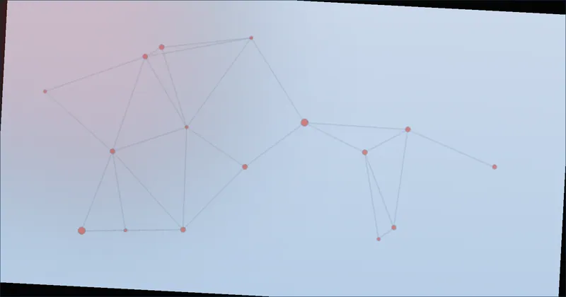 Blue constellation pattern suggesting points of inspection on a vehicle